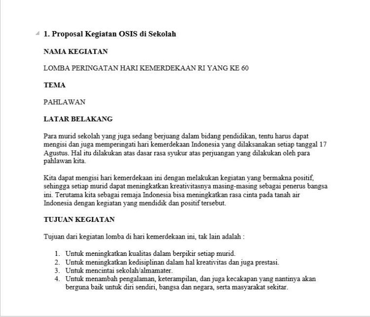 Contoh Proposal Kegiatan Olahraga Gambaran