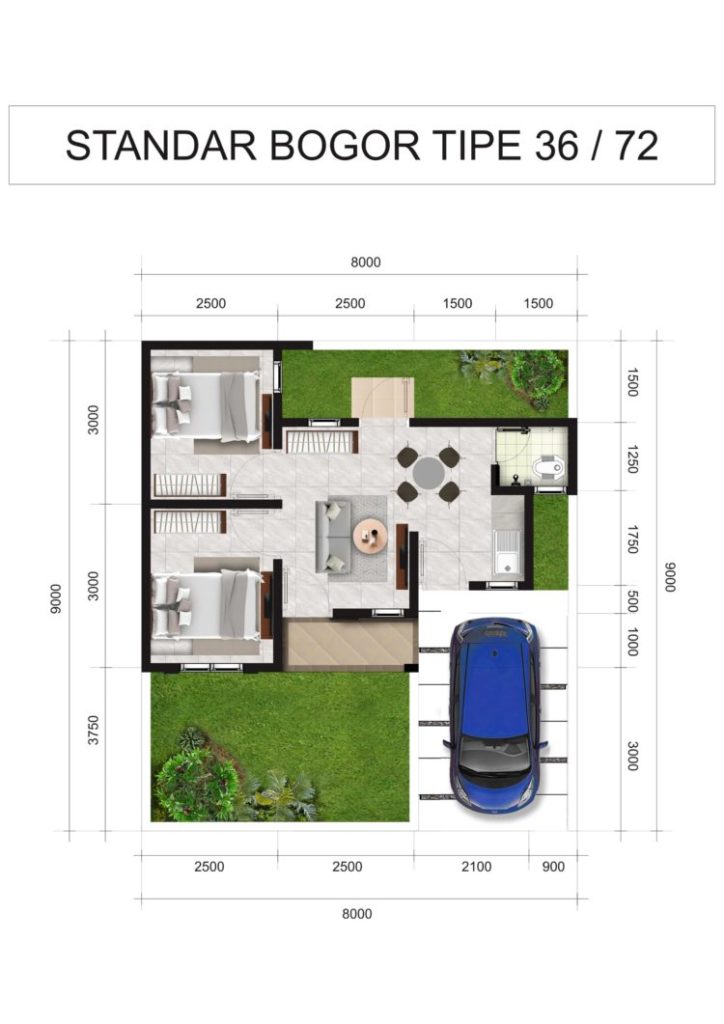 Denah Rumah Type Bangunan 42 60 - UnBrick.ID