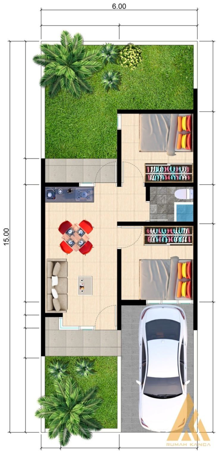 60+ Denah Rumah Minimalis (1 & 2 LANTAI, Type: 36, 45, 60, 70 Dll)