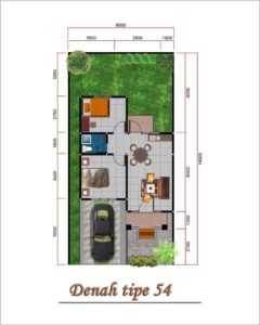 Denah Rumah Type Bangunan 42 60 - UnBrick.ID