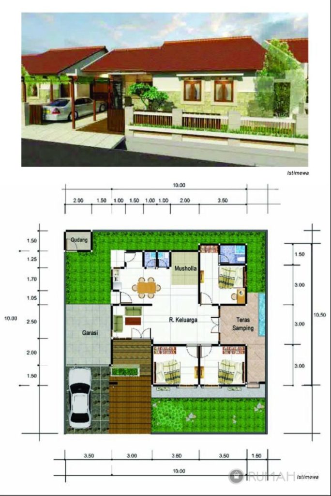 Denah Rumah Type Bangunan 42 60 - UnBrick.ID