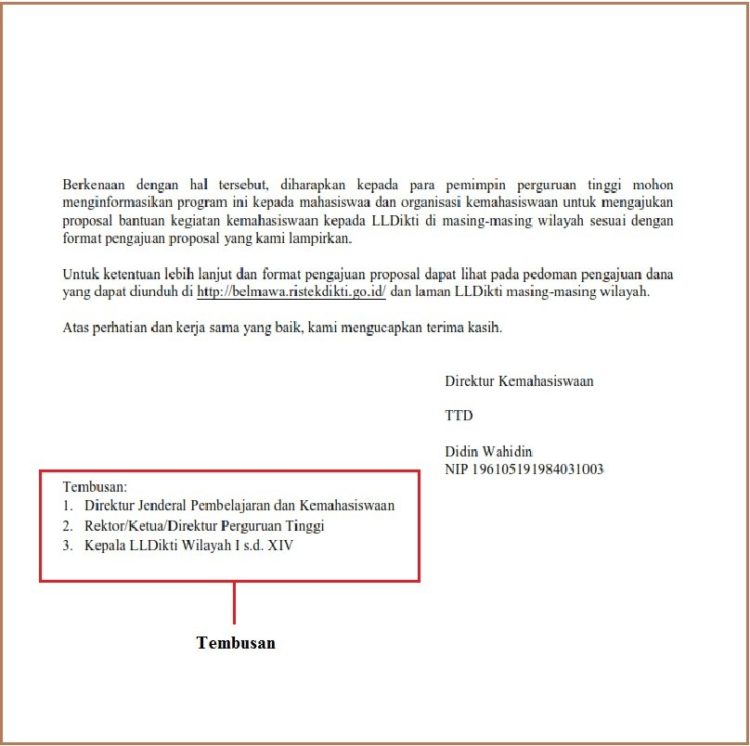 Contoh Surat Yang Ada Tembusannya Nusagates